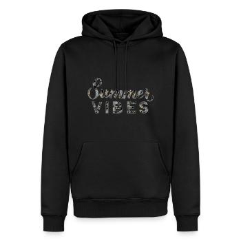 Ambiance estivale Ambiance estivale - Sweat à capuche Premium bio Homme - noir - Devant - Nico (187cm)