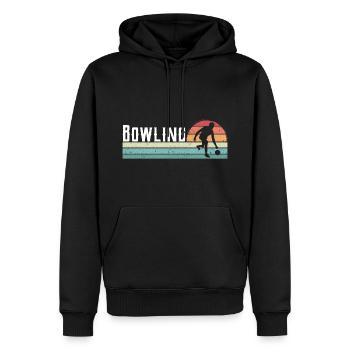 Bowler Bowling Sport Rétro Vintage - Sweat à capuche Premium bio Homme - noir - Devant - Nico (187cm)