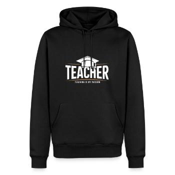 Enseignant Enseignant Élève Profession d’école - Sweat à capuche Premium bio Homme - noir - Devant - Nico (187cm)