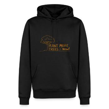 Pflanzt mehr Bäume Jetzt - Naturschutz Spruch - Männer Premium Bio Hoodie - Schwarz - Vorne - Nico (187cm)