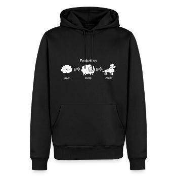 Funny Evolution of Cloud to Sheep and Poodle - Men’s Premium Organic Hoodie - black - Front - Nico (187cm)