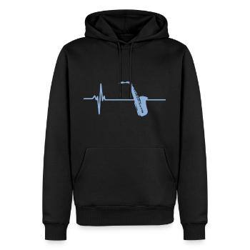 Saxophon Herzschlaginstrument Musical - Männer Premium Bio Hoodie - Schwarz - Vorne - Nico (187cm)