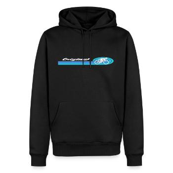Vélo de course Rétro Design - Sweat à capuche Premium bio Homme - noir - Devant - Nico (187cm)
