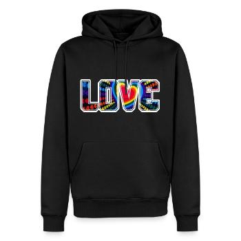 Liebe zum Valentinstag - Männer Premium Bio Hoodie - Schwarz - Vorne - Nico (187cm)