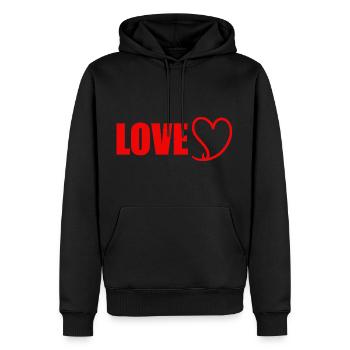 Liebe Valentinstag - Männer Premium Bio Hoodie - Schwarz - Vorne - Nico (187cm)