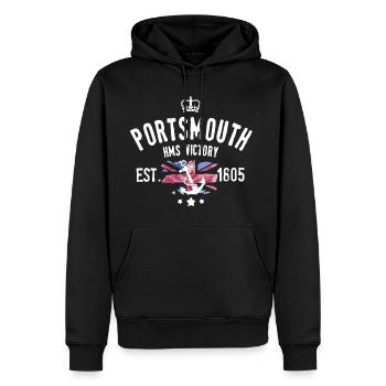 Portsmouth HMS Victory - Sweat à capuche Premium bio Homme - noir - Devant - Nico (187cm)