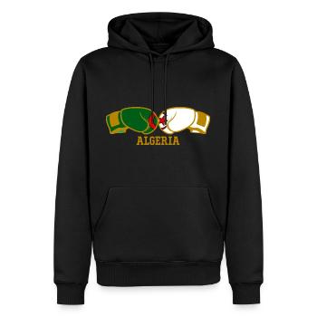 Boxe Algérie Boxeur Algérien - Sweat à capuche Premium bio Homme - noir - Devant - Nico (187cm)