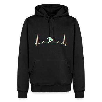 Heartbeat Snowboard Stylish - Männer Premium Bio Hoodie - Schwarz - Vorne - Nico (187cm)