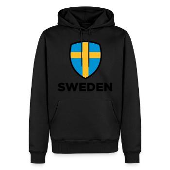Nationalflagge von Schweden - Männer Premium Bio Hoodie - Schwarz - Vorne - Nico (187cm)