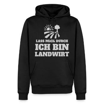 Lass mich durch, ich bin Landwirt - Männer Premium Bio Hoodie - Schwarz - Vorne - Nico (187cm)