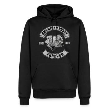 Américaine Bullys pour toujours - Sweat à capuche Premium bio Homme - noir - Devant - Nico (187cm)