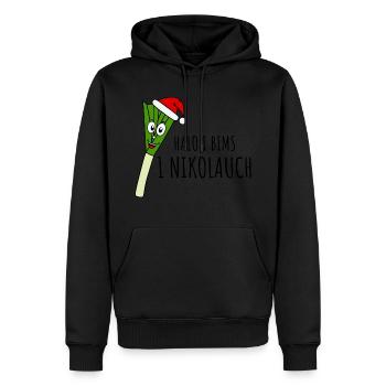 Halo I bims 1 Nikolauch - Sweat à capuche Premium bio Homme - noir - Devant - Nico (187cm)