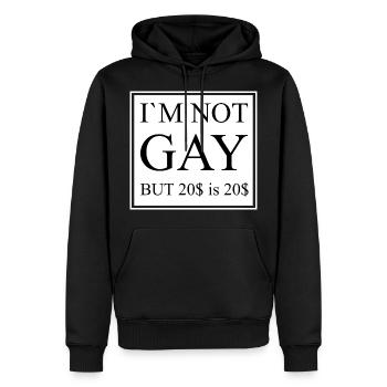 Im not gay - Men’s Premium Organic Hoodie - black - Front - Nico (187cm)