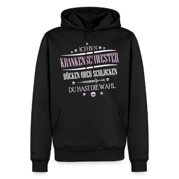 Krankenschwester Krankenhaus Notarzt Sanitäter - Männer Premium Bio Hoodie - Schwarz - Vorne - Nico (187cm)