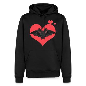 chauve-souris - Sweat à capuche Premium bio Homme - noir - Devant - Nico (187cm)