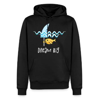 Dream big is shark - Sweat à capuche Premium bio Homme - noir - Devant - Nico (187cm)