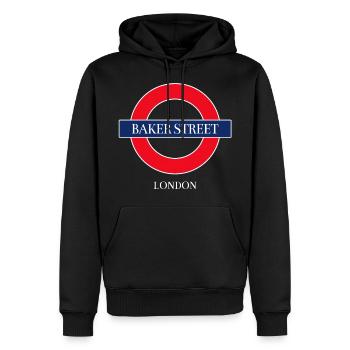 Souvenir de Londres - Sweat à capuche Premium bio Homme - noir - Devant - Nico (187cm)
