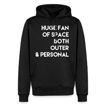 Fan d'idées cadeaux space white - Sweat à capuche Premium bio Homme - noir - Devant - Nico (187cm)