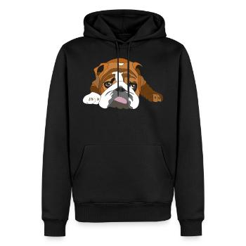 bouledogue - Sweat à capuche Premium bio Homme - noir - Devant - Nico (187cm)