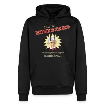 RUHESTAND RENTE - Männer Premium Bio Hoodie - Schwarz - Vorne - Nico (187cm)
