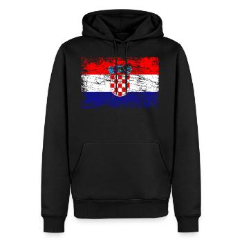 Drapeau de la Serbie - Sweat à capuche Premium bio Homme - noir - Devant - Nico (187cm)