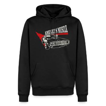 American Muscle Car Dogde Charger V8 compresseur 3 - Sweat à capuche Premium bio Homme - noir - Devant - Nico (187cm)