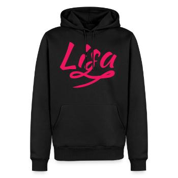 Lisa - Sweat à capuche Premium bio Homme - noir - Devant - Nico (187cm)