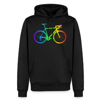 farbenfrohes Fahrrad - Männer Premium Bio Hoodie - Schwarz - Vorne - Nico (187cm)