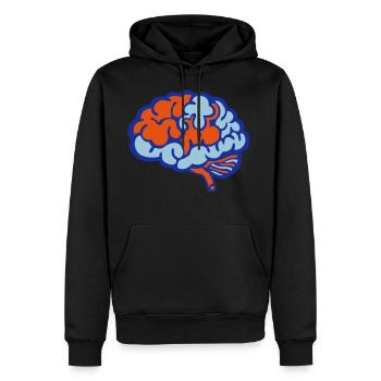 Brain brain 712 - Men’s Premium Organic Hoodie - black - Front - Nico (187cm)