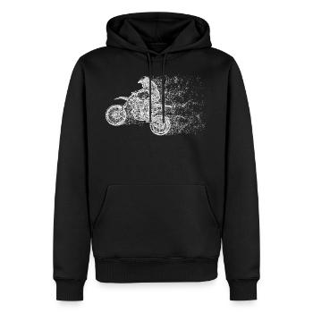 Cross B Motorcycle - Men’s Premium Organic Hoodie - black - Front - Nico (187cm)