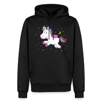 Einhorn kleines süsses Unicorn Geschenk - Männer Premium Bio Hoodie - Schwarz - Vorne - Nico (187cm)