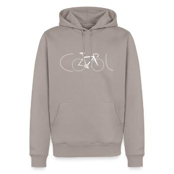 Cool Bicycle | Bicycle | Bike - Men’s Premium Organic Hoodie - taupe - Front - Nico (187cm)