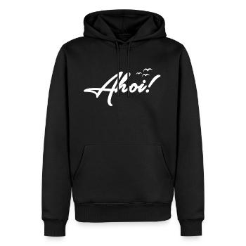 Ahoi! - Männer Premium Bio Hoodie - Schwarz - Vorne - Nico (187cm)