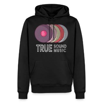 True Sound Music Vinyl Record Music Retro - Men’s Premium Organic Hoodie - black - Front - Nico (187cm)