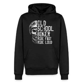 Old School Biker Ride Vélo de moto rapide et bruyant - Sweat à capuche Premium bio Homme - noir - Devant - Nico (187cm)