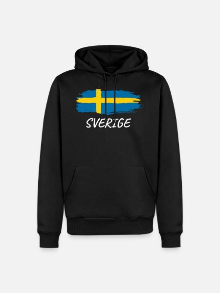Sweden grunge flag - Men’s Premium Organic Hoodie - black