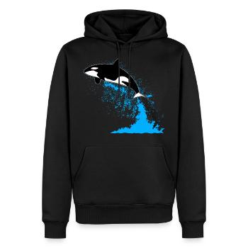 Orque, épaulard, épaulard, épaulard, mer - Sweat à capuche Premium bio Homme - noir - Devant - Nico (187cm)