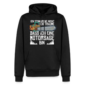 Kettensäge - Männer Premium Bio Hoodie - Schwarz - Vorne - Nico (187cm)