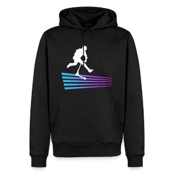 Freestyle-Roller - Männer Premium Bio Hoodie - Schwarz - Vorne - Nico (187cm)