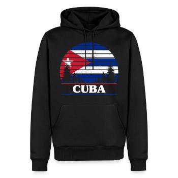 Kuba - Männer Premium Bio Hoodie - Schwarz - Vorne - Nico (187cm)