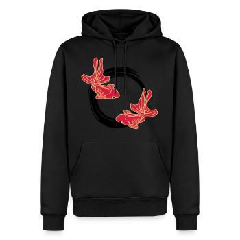 kingyo - Männer Premium Bio Hoodie - Schwarz - Vorne - Nico (187cm)