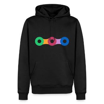 Fahrrad Kette / Bike - Männer Premium Bio Hoodie - Schwarz - Vorne - Nico (187cm)