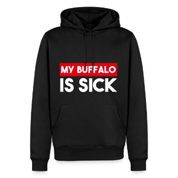My Buffalo is Sick - Männer Premium Bio Hoodie - Schwarz - Vorne - Nico (187cm)