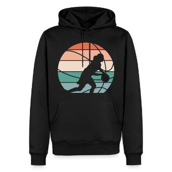 Basketball féminin Basketball féminin - Sweat à capuche Premium bio Homme - noir - Devant - Nico (187cm)