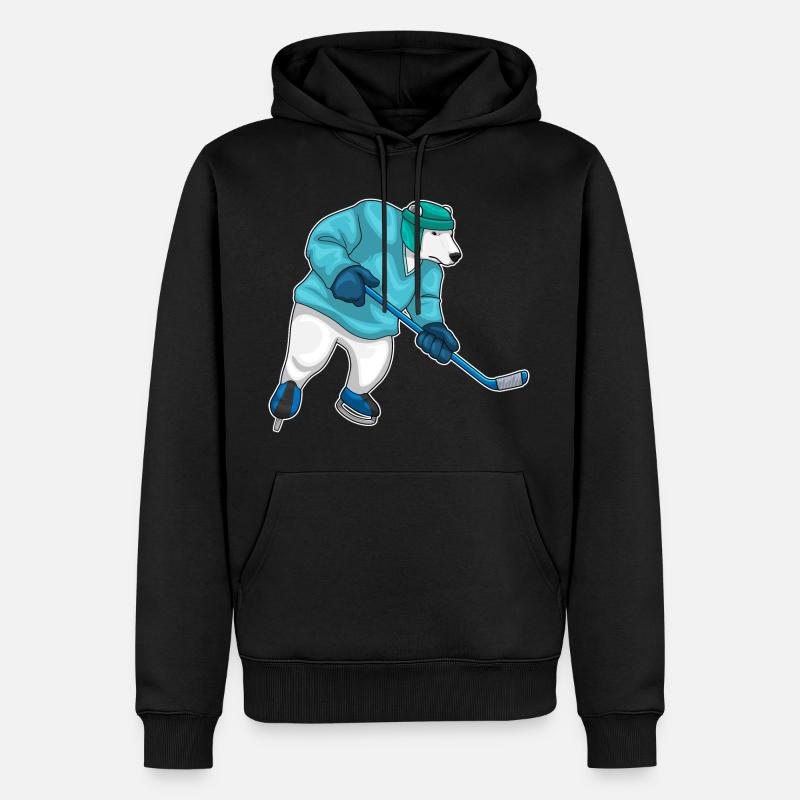Eisbär Eishockey Eishockeyschläger - Männer Premium Bio Hoodie - Schwarz