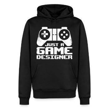 Concepteur de jeux - Sweat à capuche Premium bio Homme - noir - Devant - Nico (187cm)