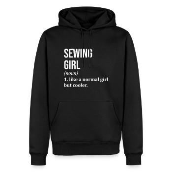 couture - Sweat à capuche Premium bio Homme - noir - Devant - Nico (187cm)