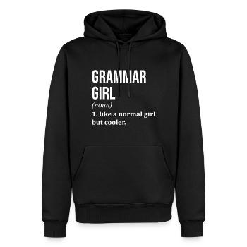 Grammaire Grammaire Grammaire - Sweat à capuche Premium bio Homme - noir - Devant - Nico (187cm)