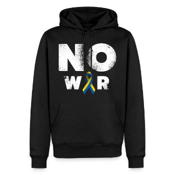 No War Ukraine Peace Sign - Men’s Premium Organic Hoodie - black - Front - Nico (187cm)
