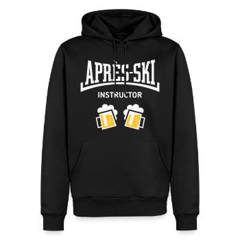 Après-Ski Instructor (Bier Apres Ski Konkav NEG2C) - Männer Premium Bio Hoodie - Schwarz - Vorne - Nico (187cm)